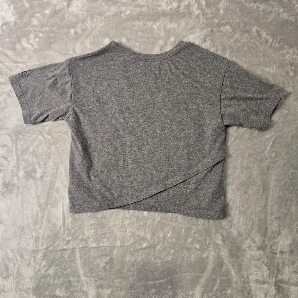 Converse All Star Gray Holographic Logo Crop Top T-Shirt Size L KIDS